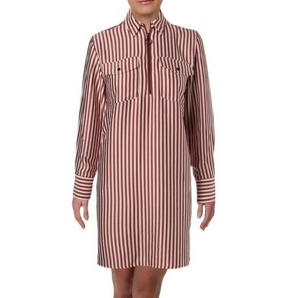 Kenneth Cole M Rose Brown Stripe Dress NWT AV72 - Picture 1 of 5